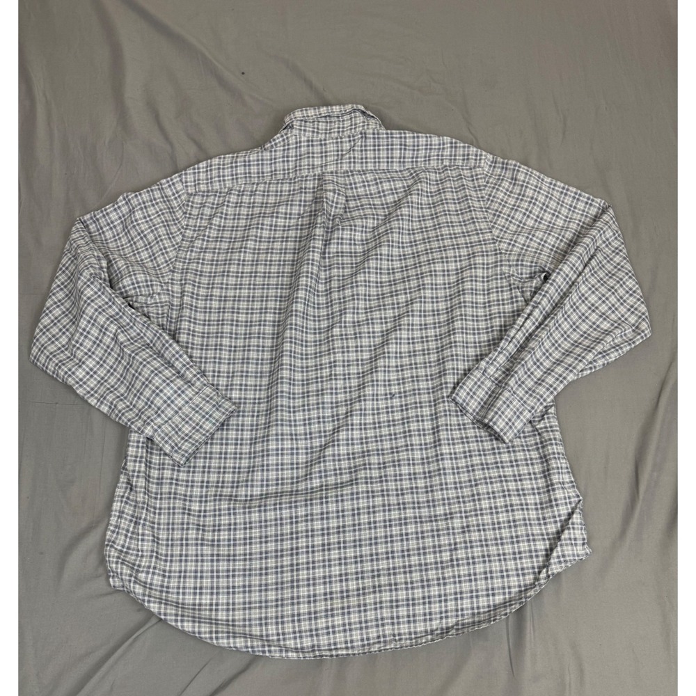 Ralph Lauren Classic Fit Plaid Button Down Shirt Mens Blue Grey Long Sleeve - Picture 14 of 16